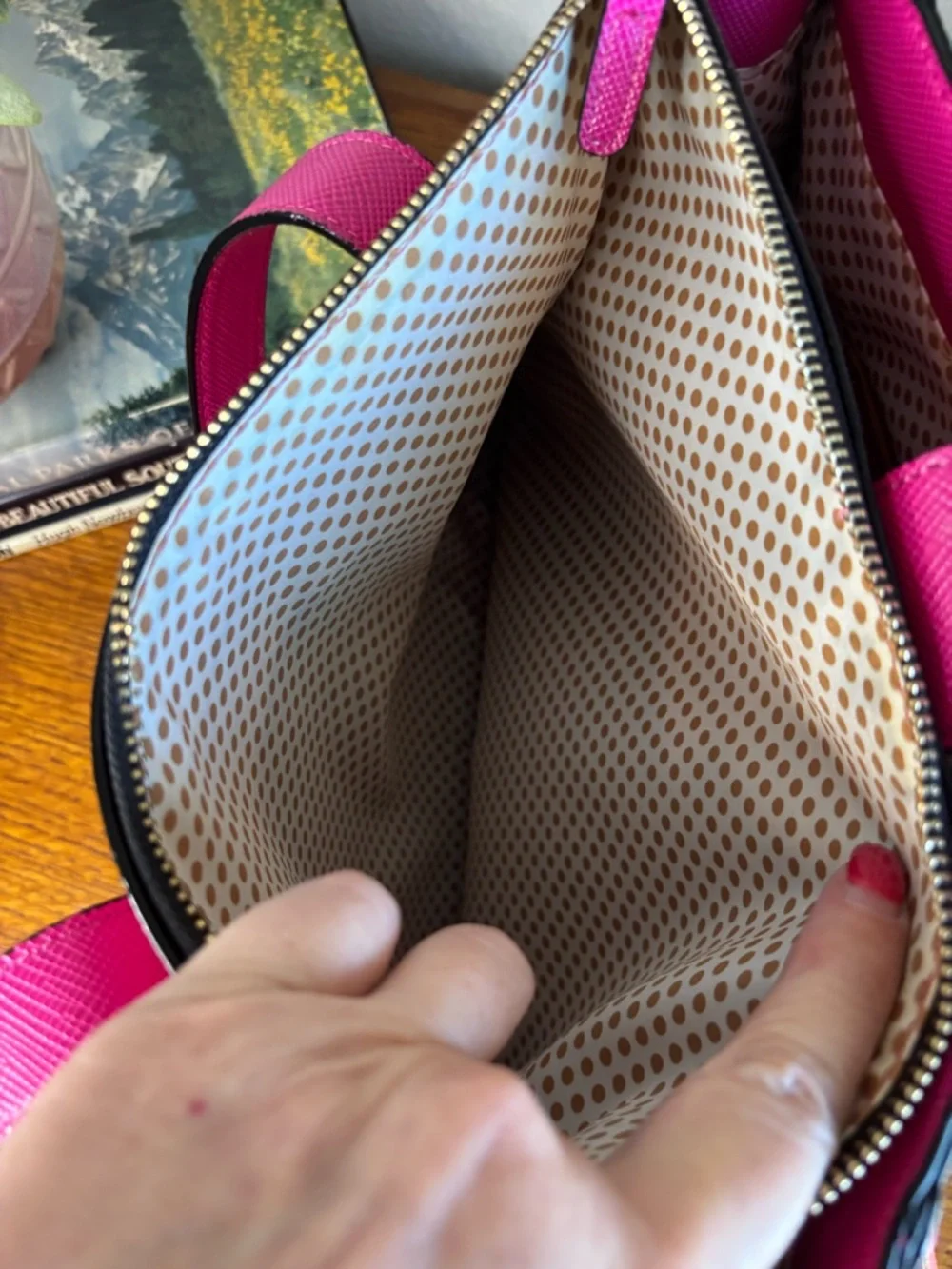 Gianni Bini Pink Shoulder Tote with White & Orange Accents - Picture 14 of 15
